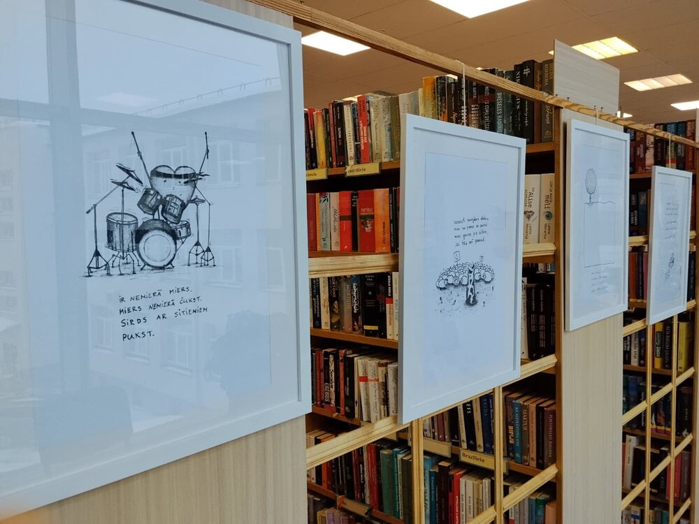 Zīmējumu izstāde Rēzeknes Centrālajā bibliotēkā